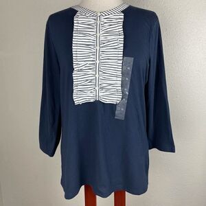 NWT Liz Claiborne Navy Blue Top Size XL